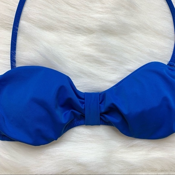 Pink Victoria's Secret Halter Bikini Top Bandeau Swimwear Beach Blue XS - Picture 6 of 11